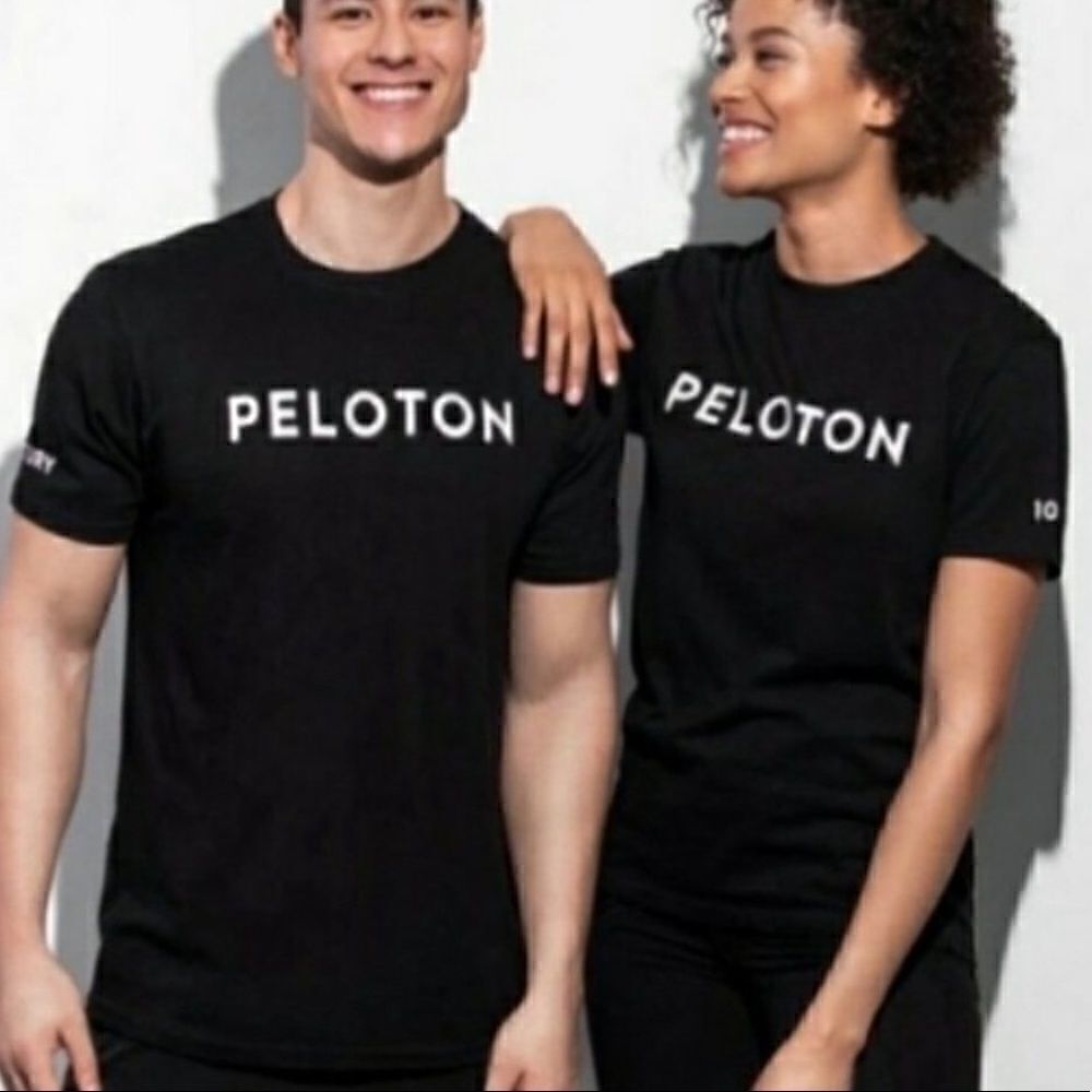 PELOTON 100 Century Crew Neck Short Sleeve Tee Black White Size XXL